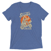 Load image into Gallery viewer, Watchill’n ‘Scooter Club’ Unisex Short Sleeve t-shirt (Creme/Orange) - Watch Hill RI t-shirts with vintage surfing and motorcycle designs.