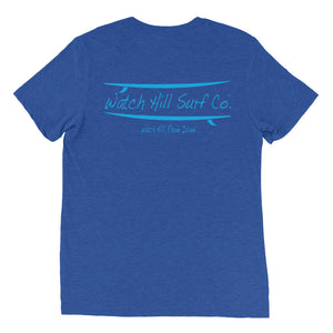 Watch Hill Surf Co. 'Parallel Boards' Unisex Short sleeve t-shirt (Cyan) - Watch Hill RI t-shirts with vintage surfing and motorcycle designs.