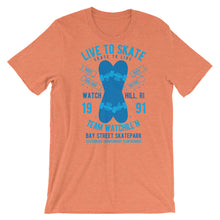 Load image into Gallery viewer, Watchill&#39;n &#39;Live to Skate&#39; - Short-Sleeve Unisex T-Shirt (Lt. Blue/Blue) - Watchill&#39;n