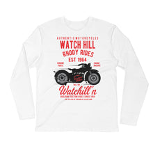 Load image into Gallery viewer, Watchill’n ‘Rhody Rides’ Premium Long Sleeve Fitted Crew (Red) - Watchill&#39;n